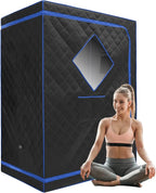 ZONEMEL Full Size Sauna Tent, Portable 1 or 2 Person Full Body Home Spa for Relaxation, Detox, Steamer not Included (L47.24 x W31.5 x H63,Black)