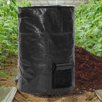 Large Compost Bin Bags,Garden Compost Bin Bags 80 Gallon(300L) Outdoor Collapsible Garden Yard Garbage Cans Leaf Bag (Black 2pcs)