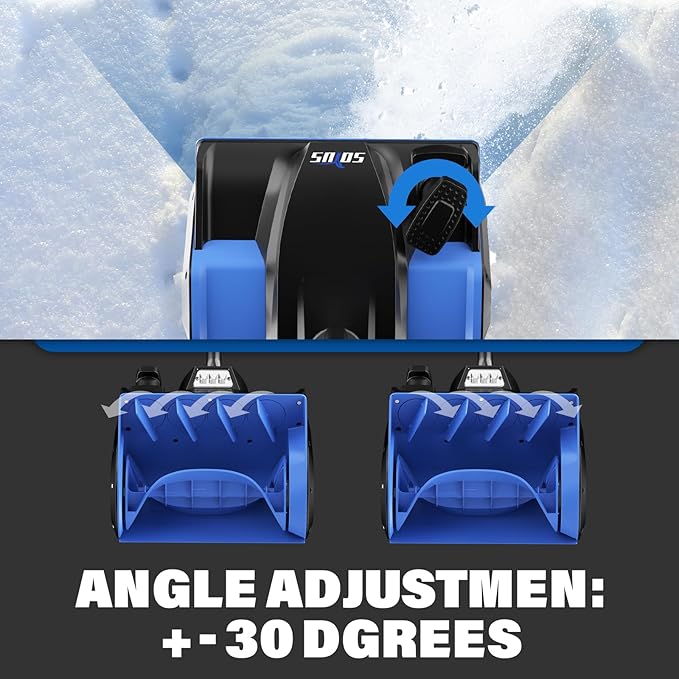 SOYUS Cordless Snow Shovel, 20V Electric Snow Blower, 12-Inch Clearing Width & 20-Ft Snow Throw, with LED Spotlight and Adjustable Front Handle (4.0Ah Battery, Quick Charger and Dust Cover Included)