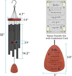 Memgift Sympathy Wind Chime for Loss of Brother - Beech Wood Memorial Wind Chime - Bereavement Gift for Loved One - Outdoor Remembrance Wind Chimes for Garden, Patio, Yard 32 Inch