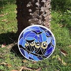 Bieye MSS005 Tiffany Style Stained Glass Mosaic Decorative Stepping Stone for Garden Decor (Owl, 12" Round)