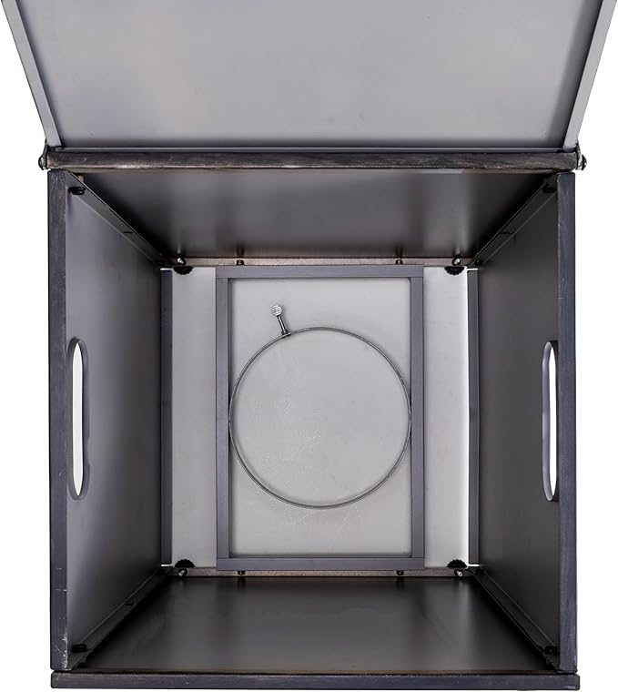 Propane Tank Cover Table for Fire Pits, 20 LB Iron Propane Tank Holder with Side Handles, Outdoor Tank Storage Side Table for Patio, Gas Griddle, Stone Gray