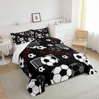 Feelyou Football Comforter Set King Size Rugby Sports Comforter for Kids Teens Adults Soccer Ball Game Bedding Set Gift for Football Lover Duvet Set Room Decor 3Pcs with 2 Pillow Case