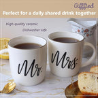 Triple Gifffted Mr and Mrs Coffee Mugs Couples Gifts Ideas for Christmas Wedding Anniversary Engagement Valentines,his Hers Present,husband Wife,him Her,men Women,bride Groom,newlyweds,ceramic 380ml