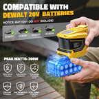 2PCS Real 200W Power Inverter for DeWalt, LIVOWALNY DC 20V to AC 110-120V Battery Inverter, Portable Battery Adapter Phone Charger Converter 2 USB & 1 Type-C & 1 AC for Camping Essentials (Tool Only)