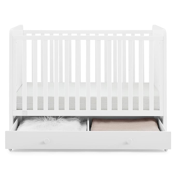 Delta Children babyGap Graham 4-in-1 Convertible Crib with Storage Drawer + Brannan Bear Bookcase with Bins + Brannan Bear Wall Shelf with 4 Hooks, Bianca White (Bundle)