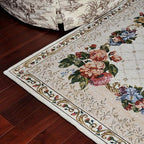 Luxury Soft Rustic Floral Area Rugs Washable Elegant Non Slip Accent Floor Rugs Carpet for Bedroom Kids Play Mat, 55'' x 35'', Rural Flower