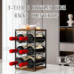 6 Bottle Countertop Small Wine Rack | Compact Design MDF Wood Construction, for Countertop, Cabinet & Corner Storage, Hold Up to 6 Wine Bottles