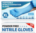 Medguy Medical Blue Nitrile Disposable Exam Gloves, 4 Mil 100 Pcs Powder-Free Latex-Free Food-Safe for Lab Cooking Cleaning