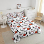 Erosebridal Teen Boys Basketball Bedding Full Size Basketball Player Quilt Set Kids Girls Sports Bed Comforter Set All Season,Soft Lightweight Duvet Set 1 Basketball Comforter and 2 Pillow Cases