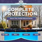 Buffalo Blizzard Deluxe 18 ft x 40 ft Rectangular Winter Pool Cover | Blue/Black | Closing Inground Swimming Pools | Easy to Install | Heavy Duty, Cold & UV Resistant | Shields from Seasonal Debris