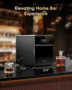 ecozy 2" Clear Ice Ball Maker Countertop with CrystalFlux Technology, 4 pcs in 40 Mins, 144 pcs/Day, Sphere Ice Maker with Automatic Water Supply, Self-Cleaning, Enhanced Insulation for Whiskey Bar