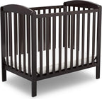 Delta Children Emery Mini Convertible Baby Crib & Twinkle Stars 3-Inch Waterproof Mini Crib Mattress, Dark Chocolate