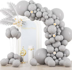 130pcs Gray Balloons Different Sizes 18" 12" 10" 5" Pastel Gray Balloons for Boys Girls Birthday Baby Shower Gender Reveal Wedding Decorations