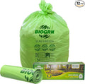 50-55 Gallon Compostable Trash Bags Flat-Top 12 Bags Heavy Duty 1.57 Mil 208.2 Liter Large Lawn and Yard Waste Bag Compost for Outdoor Garden ASTM D6400, US BPI and OK Compost Home Certified