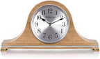 TXL Mantel Clock, Silent Wood Table Clock Battery Operated, Desk Shelf Vintage Clock for Living Room,Home Decor Gift, T20211