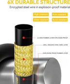 POHIR Pressure Washer Hose 50ft 4500PSI, Power Washer Hose Steel Wire Braided 3/8'' Swivel Quick Connect, 5/16'' ID. Commercial Grade Industrial High Pressure Water Washing Hose
