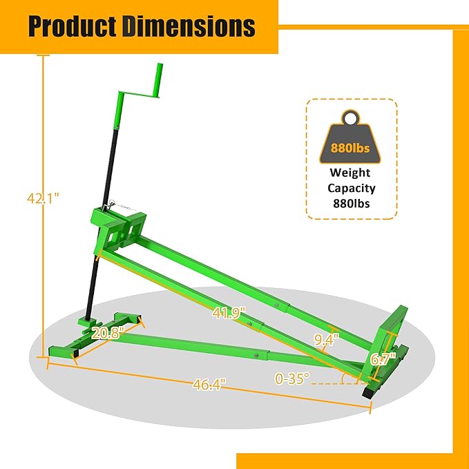 Riding Lawn Mower Lift Jack Lawn Mower Jack Lift with 880 Lbs Weight Capacity Telescopic Maintenance Jack for Lawn mowers and Garden Tractors Green