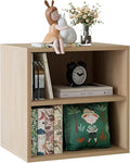 Storage Cube 2 Tires Natural Stackable Storage Shelf, Cubby Organizer Wooden Display Shelf Closet Organizer,Modern Cubical Bookcase Compact Storage Cabinet for Living Room Bedroom Office