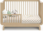 Storkcraft Santorini Deluxe 5-in-1 Convertible Crib with Bonus Toddler Guardrail (Driftwood) – GREENGUARD Gold Certified, Toddler Guardrail Included in Box, Fits Standard Crib Mattress