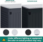 YITAHOME Outdoor Resin Storage Sheds, 39 in Height Lockable Waterproof Horizontal Shed w/o Shelf, Easy to Assemble Shed Storage for Garden Tools, Dark Gray