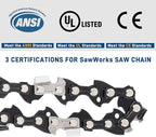 3-Pack 18 Inch Chainsaw Chain, .325" Pitch .050" Gauge 74 Drive Links for 23RS-74 Stihl 026, MS260, MS261, MS270, MS271, MS290, MS291, 3690-005-0074 and More