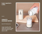 Electric Salt and Pepper Grinder Set Stainless Steel 2 Pack USB Rechargeable LED One Hand Off White