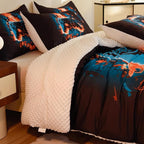 Video Game Twin Size Comforter Set for Boys Kids Teens Gamepad Gaming Controller and Fire Pattern Bedding Set- 3 Piece Quilt with 2 Pillowcases (68"x90")