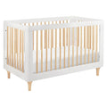 Babyletto Lolly 3-in-1 Convertible Crib with Toddler Bed Conversion Kit in White and Natural, Greenguard Gold Certified