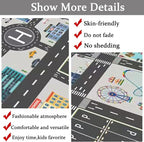 Kids Rug Play Mat Great for Playing with Cars and Toys,Educational Kid Road and Traffic City Life Carpet,Children Baby Fun Throw Rug for Bedroom Play Room,47X63Inch/120X160CM