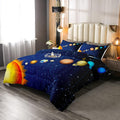 Erosebridal Boys Outer Space Down Comforter, Kids Galaxy Nebula Comforter Set Full Size, Starry Sky Cosmos Bedding Set for Children Girls, Solar System Starry Landscape Quilted Duvet, Blue Purple