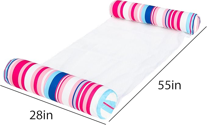 FindUWill 2 Pack Fabric Water Swimming Pool Floats Hammock, XL, Inflatable Multi-Purpose Water Hammocks Floaties (Saddle, Lounge Chair, Hammock, Drifter), Pool Float Lounger for Adults Vacation