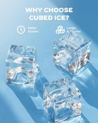 Silonn Ice Makers Countertop, 44lbs Per Day, 2 Ways to Add Water, Auto Self-Cleaning, Stainless Steel Ice Machine for Home Office Bar Party