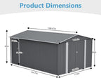 10x14 FT Outdoor Metal Storage Shed with Side Door & Floor Frame, Extra-Large Tool Shed with Lockable Double Doors, Weatherproof Garden Shed for Backyard, Lawn Equipment and Patio Storage