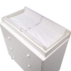 Delta Children Jade Changing Table/Cart, White Melamine/Bronze & Foam Contoured Changing Pad with Waterproof Cover