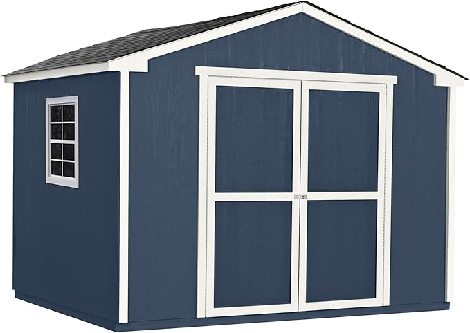 Handy Home Products Charleston Value Gable 10x8 Do-It-Yourself Wooden Storage Shed, 2x3 framing- Does not Include Floor kit or Paint