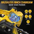 2-in-1 Cordless Pole Saw, 8 Inch Brushless Pole Chainsaws Compatibility with DEWALT 20V MAX Battery, 8 lb Lightweight, Auto Oiling, 14.8 FT MAX Extension Pole Saws for Tree Trimming(No Battery)