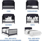 Delta Children Campbell 6-in-1 Convertible Crib - Greenguard Gold Certified, Midnight Grey