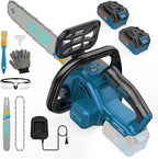 10000mAh Brushless Mini Chainsaw Cordless 12 inch, Electric Chainsaw Battery Powered Handheld for Tree Branches, Wood Cutting & Trimming