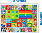 Kids Educational Rug Playtime Collection ABC, Numbers and Shapes Learning Carpet Kids Play Rug Mat Playmat for Playroom Bedroom, 55.1 x 43.3 inch