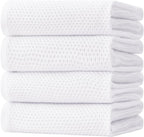 Homaxy 100% Cotton Oversized Waffle Weave Kitchen Towels 4-Pack, White | 20 x 28 Inches, Ultra Soft Absorbent Dish Towels, Quick Drying Large Cleaning Towels