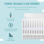 Cape Cod 5-in-1 Convertible Crib in White, Greenguard Gold Certified, 55x30x44.5 Inch (Pack of 1)