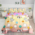 Datura home Kids Comforter Set Cute Cats Printed Pattern Bedding Set with 1 Comforter and 2 Pillowcases for Girls Boys Bedroom All Season(Cat1 Full)