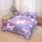 Tailor Shop Butterfly Comforter Sets Queen Size,Purple Pink Butterfly Bedding Sets for Girls Kids Teens with 2 Pillowcase…