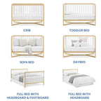 Delta Children Tribeca 4-in-1 Baby Convertible Crib, Bianca White/Natural