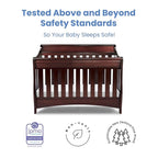 Delta Children Bentley S Series 4-in-1 Crib, Black Cherry Espresso + Serta Perfect Slumber Dual Sided Recycled Fiber Core Crib and Toddler Mattress (Bundle)