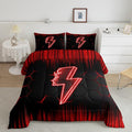 Feelyou Game Flash Bedding Set Full Size Boys Girls Ombre Comforter Set for Kids Honeycomb Comforter Red Black Duvet Set Room Decor Quilt Set