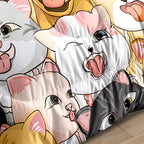 Dogs Bedding Set Queen Size 3Pcs - Cute Cartoon Dog Animal Print Comforter Set for Kids Boys Lightweight Soft Puppy Comforter with 2 Pillowcases All-Season Boys Teens Bedroom Dorm Bedding Decor