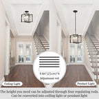 ANKYLHUA Black Nickel Chandelier,6-Lights Ceiling Light Fixture E12,Adjustable Hight Pendant Lights Kitchen Island,Chandeliers for Dining Room Bedroom,Entryway,Foyer