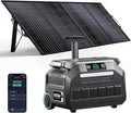 IEE P2400 Portable Power Station with 1x400W Solar Panel,2400W AC Outlet(Peak 5000W),1800W 1.2H Fast Charge,2048WH Lifepo4 Battery,5-8MS EPS Switch Below 30DB Solar Power Generator for Home Backup,RV.